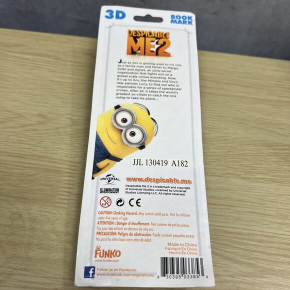 Funko Pop Despicable Me 2 3D Bookmark Lot of 3 Back To School. - Picture 3 of 3